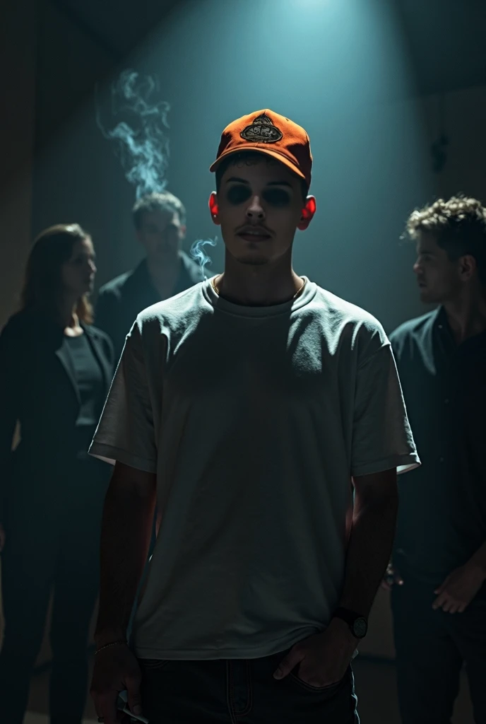 masterpiece, Best Quality, Cinematic photo by Iconic, slum, young man smoking, black closed hoodie, air max 97, ancient, movie clásica, dramatic lighting, High resolution, Photography, movie, High resolution