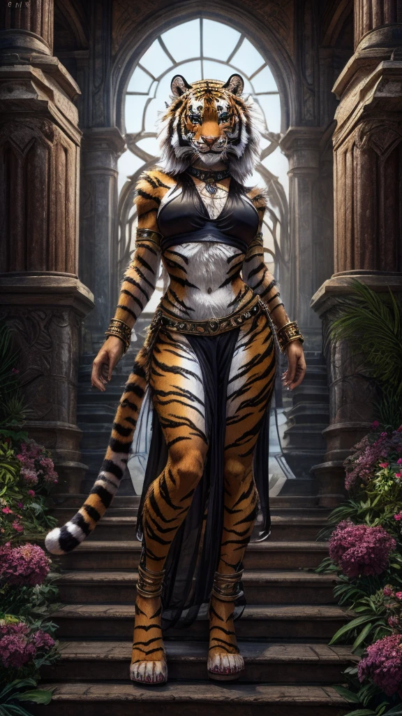 Tiger Woman full body sexy beasts breasts on  Skinny Crop Top