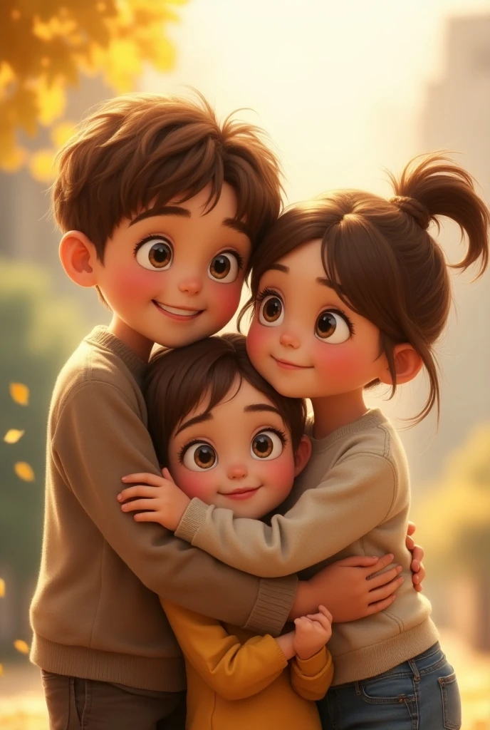 I want to create a picture hugging each other with my siblings 