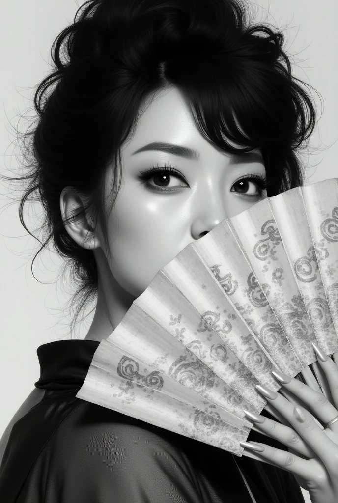 Stingy, Genshin Impact, Absurd,High resolution,Super detailed,ultra-Detailed Background,Detailed Background,Very detailed,One person,bouquet,(Tangled:1.2),(Geometric:1.2) Black and white color palette, monochromatic, big , Cleavage, Side bust, lingerie, Realistic depiction