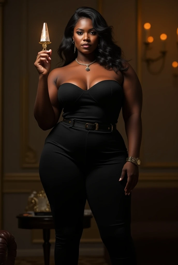 High resolution cyber realistic full portrait
of a powerful Dark brown skinned toned melanin plus size obese, bbw curvaceous woman 5'10 300 lb slong beautiful flowing hair exuding a findom persona exuding with an intense, hypnotic gaze. Her eyes could be glowing or swirling to symbolize trance induction. characterized by luxury, power and wealth dressed in an elegant high fashion, such as a designer sexy clothing bathing suits kinky clothing accessorized with luxurious jewelry. in car
. High end accessories, like money, designer handbags, fine jewelry are strategically placed around her to highlight her power and wealth. the woman has an elegant posture that underscores her commanding presence