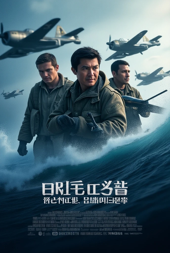 Cartoon,Soldiers,Running in the sea,Brother Bing,Propaganda poster,serious,A Brother Bing running by the water,Return from the Waves。Q version,Chinese style,Can have more than one character,Green camouflage uniform,Running posture。To be cartoon,Not realistic,Want posters,Cartoon。