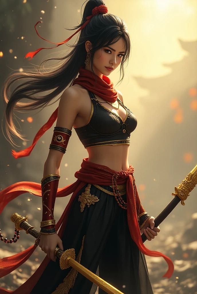 art from beyond dancing female warrior