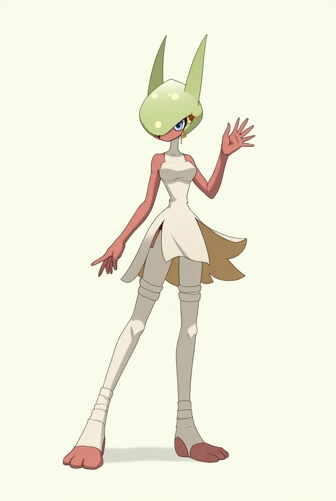 puntaje_9, puntaje_8_arriba, 1 chica, gardevoir, cuerpo completo, adentro, proporciones humanas, mirando al espectador, por diives, sumisa, obediente, asustada, crampie, semen en la boca, traje de puta,