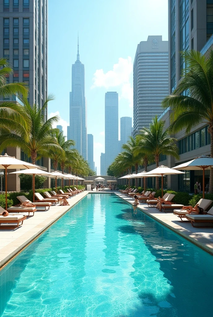 Hotel rooftop pool