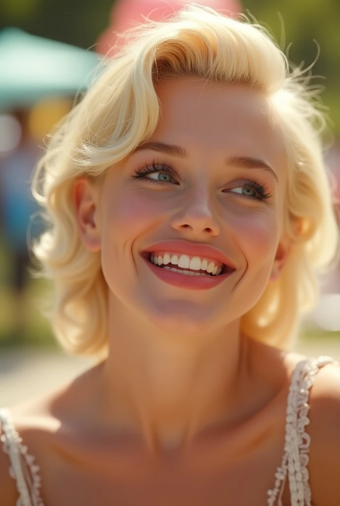 (white flight attendant uniform),looking at viewer,smiling,happy,curly blond short hair, standing, inside the airplane,