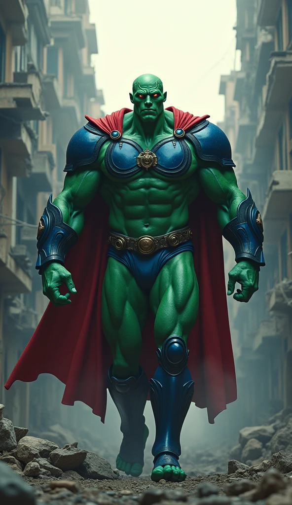 A collage artwork capturing the mythological version of the Hulk adorned in a large leather tunic, the scales and textures of the animals' skin accentuating their muscular form. Ancient runic symbols embellish a golden belt wrapped around her waist, evoking an air of mystery and primal power. Tangled foliage entwines your form, merging it harmoniously with the verdant world. Your countenance is fierce, His fiery eyes light up with wild, primal energy. The details of its appearance, from the intricate patterns on his belt to the muscles adorning his grand appearance, are painstakingly rendered, exuding authenticity and greatness. This mythological incarnation of the Hulk is a breathtaking sight, mixing the hero's brute strength and indomitable rage with elements of ancient legend and deep earthly connections. Rising like an imposing mythological figure, He is a primordial being of immense power, Rooted in the heart of legend and the wilds of the earth. A truly epic and inspiring interpretation of the Hulk. proto, o prompt é: "A collage artwork capturing the mythological version of the Hulk adorned in a large leather tunic, the scales and textures of the animals' skin accentuating their muscular form. Ancient runic symbols embellish a golden belt hanging from her waist, evoking an air of mystery and primal power. Tangled foliage entwines your form, merging it harmoniously with the verdant world. Your countenance is fierce, His fiery eyes light up with wild, primal energy. The details of its appearance, from the intricate patterns on his belt to the muscles adorning his grand appearance, are painstakingly rendered, exuding authenticity and greatness. This mythological incarnation of the Hulk is a breathtaking sight, mixing the hero's brute strength and indomitable rage with elements of ancient legend and deep earthly connections.
