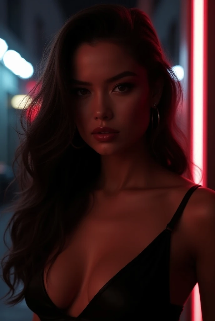 Record a girl with long black hair, semi brown face, brown eyes, plump body, in an online casino