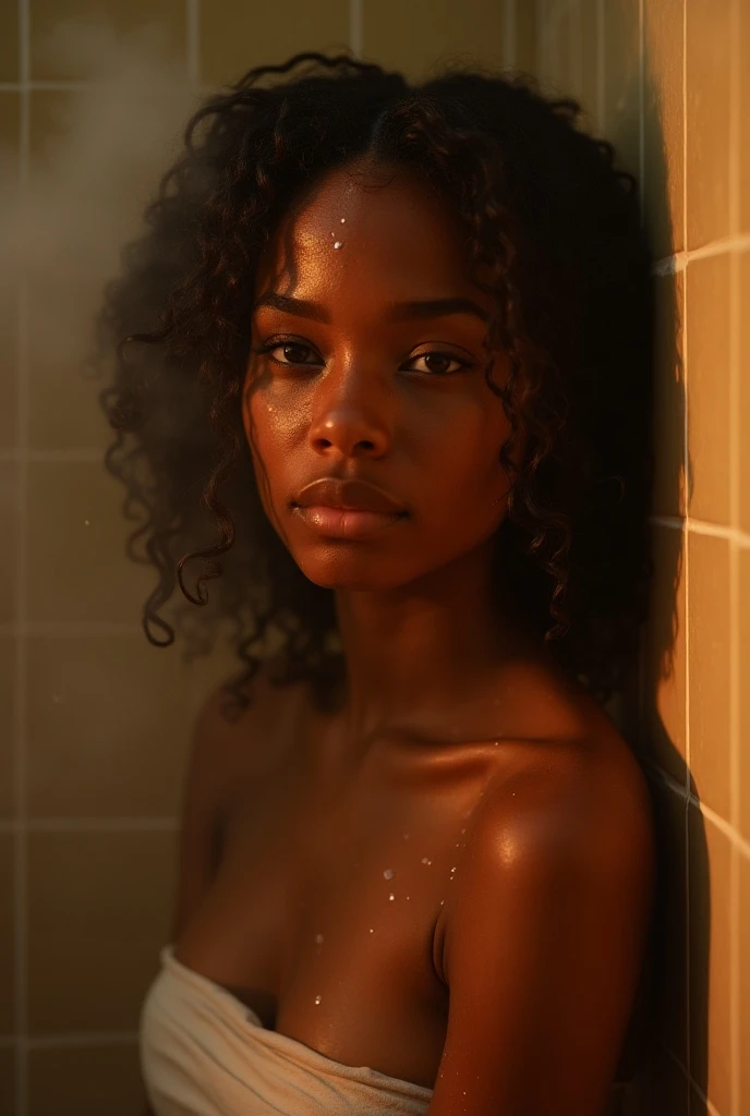 Makima bathing in a shower