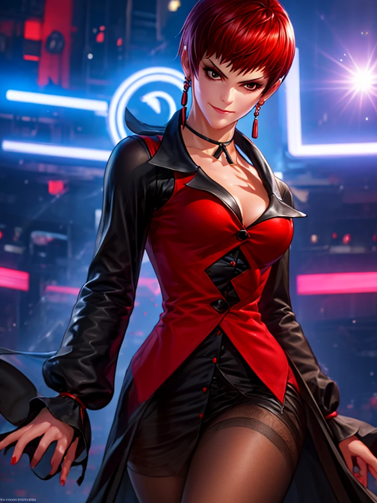 Woman in her 30s, alone, alone, athletic, very short red hair, ultra detailed, looking furiously at viewer with very upset eyes, angry gesture, has demonic costume, digital art, moonlight, young woman, perfect beautiful hands . with perfect fingers, perfect legs, beautiful body, beautiful nose, beautiful character design, perfect face, looks at the viewer (focusing on the entire character), closed mouth, Light_Smile, official art, wallpaper 8k CG extremely detailed unit, lighting perfect, bright and colorful front lighting, glowing skin (masterpiece: 1.0), (best quality: 1.0), ultra high resolution, 4K, ultra detailed photography, 8K, HDR, high resolution, nonsense: 1.2, Kodak portra 400, grain film, blurred background, bokeh: 1.2, lens flare, (vibrant_color: 1.2), professional photography, (beautiful_face: 1.5), (narrow waist)
