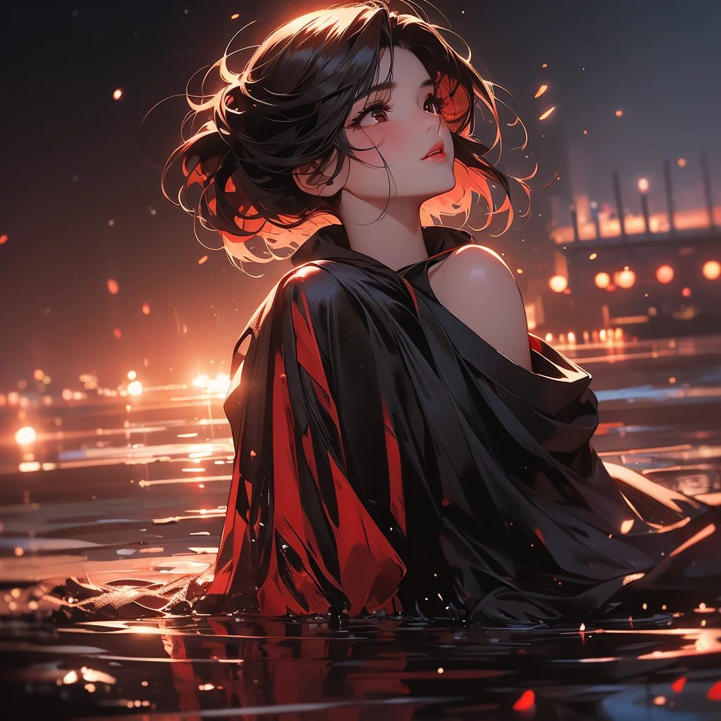 ((2 girls,beautiful woman sitting on rock in the middle of the sea)), lady goddess of the sea, surreal art, exhibition art, fantasy, ((o mouth,sunset cloudy sky)), (sunset sunset with dark clouds)), ((slight drizzle)), ((lightning)), art by Michelangelo Buonarroti, Mikko Lagerstedt and Dan Mumford, realistic, highly detailed and intricate details, complex background, fog, sharp focus, dynamic pose, light, very long black hair with shiny gold, dimensional portal, transparent silk clothing, filigree, highly detailed face, dynamic lighting, perfect proportion, intricate clothing, clarity, high quality, sharp focus, safe, caucasian goddess, transparent silk clothing, beautiful breasts, naked lady, very long black hair with shiny gold, golden flowers, ((huge full moon behind the lady)), celestial atmosphere, splash, dripping paint, spatula painting, swirling waves, abstract waves, lantern and lamp,, (((transparent clothing showing naked body,pussy,penis,man,porn,fuck,ahegao,drill))), large foamy waves, ((bubbles floating)), greek column, ((night sky with full moon)), ((sunset sky, storm and rain)), girl sitting in front, naked girl, well detailed eyes, beautiful eyes, braided hair, brown and black hair, wlop art, well detailed art,
