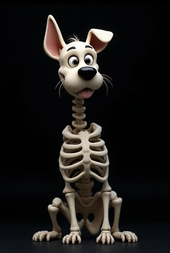 A brown cat dancing with a skeleton wearing a black cap