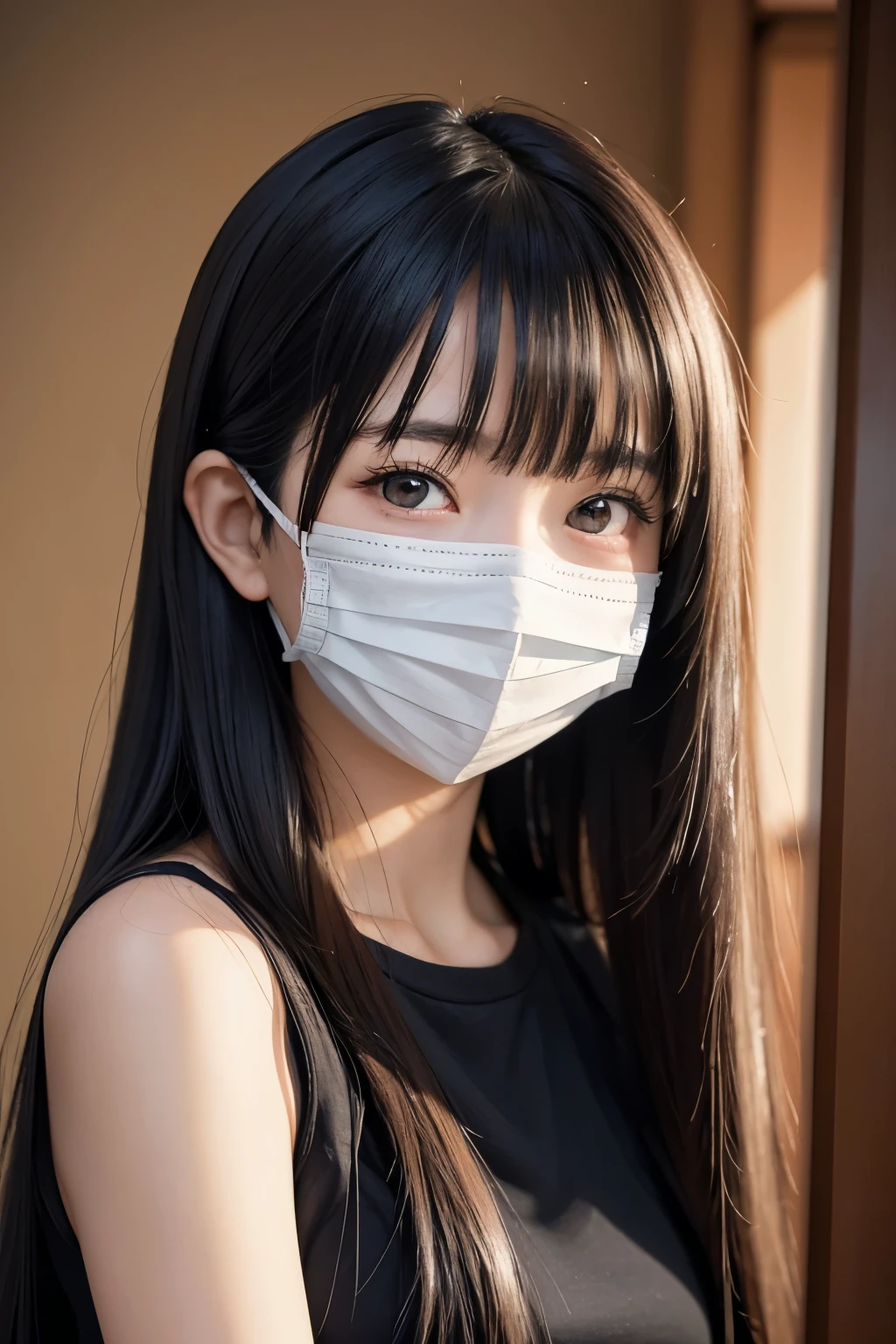 Best Quality,masterpiece, very detailed、 High Resolution ,  very detailed, Best Qualityの写真,Teen,Age 15,High school girl,Idol,beautiful girl, Semi-long, With bangs, Black Hair,((Straight Hair)),Detailed eyes, Big Eyes,cute, cute, cute日本人女性、Very delicate and beautiful face,((mask)), ((顔にmaskをつけている)),one&#39;s home, Perfect dynamic composition ,Fair-skinned girl, kind,Junior high school students,Kneel on the floor,Big Same, おPussy, Pussy, Nipples,  I Can See Panties ,Slender thighs seen from the front, 18 years old, Adorable , 美しいJunior high school students, Big Eyes, 美しいHigh school girl, Selfie, Personal photo shoot,Selfieの角度,Women&#39;s Room,indoor ,((Mine systemファッション)),Mine system, Frills, Wearing a cardigan,pink, blue, green,  black, Red, orange, High school girl（Hmmmm）,She smiles happily at me,((colorful)), Natural Hair