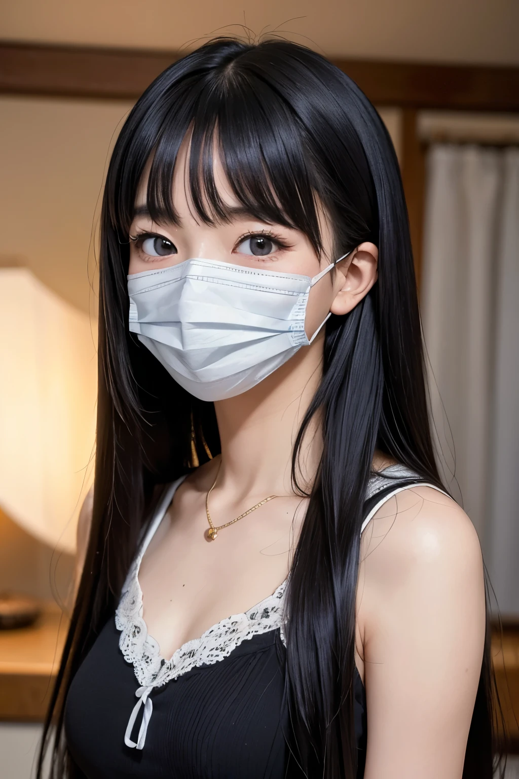 Best Quality,masterpiece, very detailed、 High Resolution ,  very detailed, Best Qualityの写真,Teen,Age 15,High school girl,Idol,beautiful girl, Semi-long, With bangs, Black Hair,((Straight Hair)),Detailed eyes, Big Eyes,cute, cute, cute日本人女性、Very delicate and beautiful face,((mask)), ((顔にmaskをつけている)),one&#39;s home, Perfect dynamic composition ,Fair-skinned girl, kind,Junior high school students,Kneel on the floor,Big Same, おPussy, Pussy, Nipples,  I Can See Panties ,Slender thighs seen from the front, 18 years old, Adorable , 美しいJunior high school students, Big Eyes, 美しいHigh school girl, Selfie, Personal photo shoot,Selfieの角度,Women&#39;s Room,indoor ,((Mine systemファッション)),Mine system, Frills,Long sleeve , Winter clothes, Wearing a cardigan,pink, blue, green,  black, Red, orange, High school girl（Hmmmm）,She smiles happily at me,((colorful)), Natural Hair