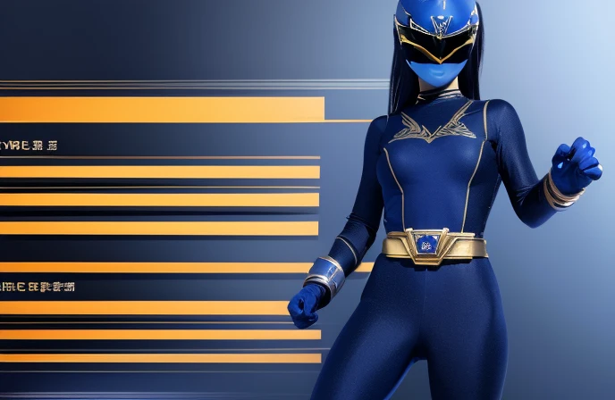 Hurricane Blue (Ninpuu Sentai Hurricanger) bubis sexys Heroic pose 