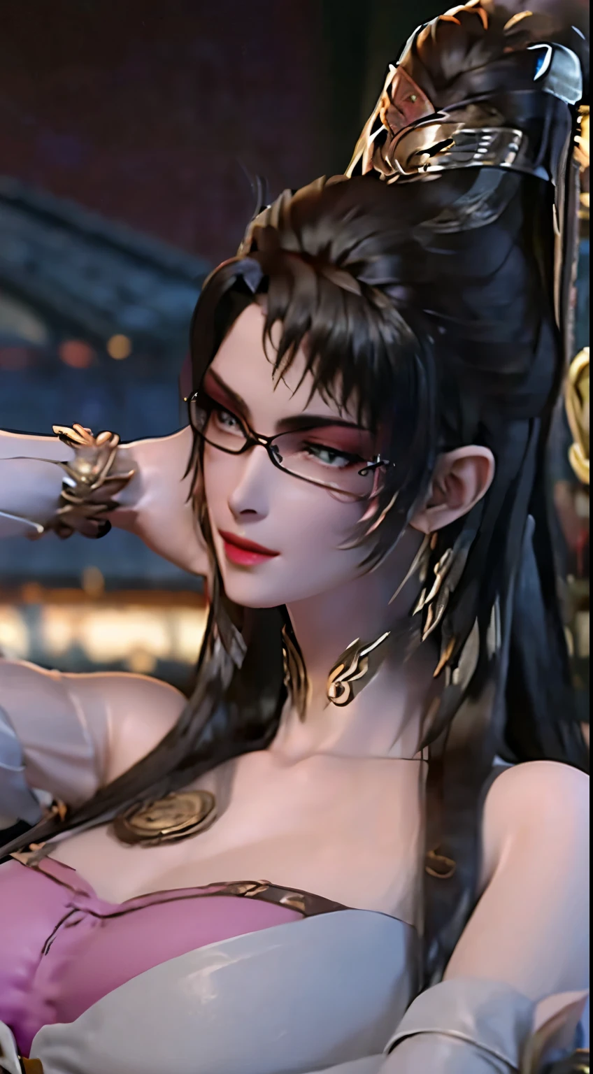 Bayonetta) is very hot. busty. cutout. production