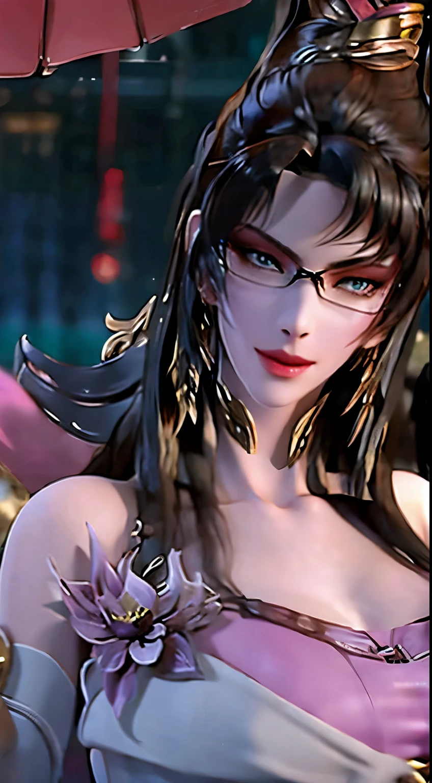 Bayonetta) is very hot. busty. cutout. production