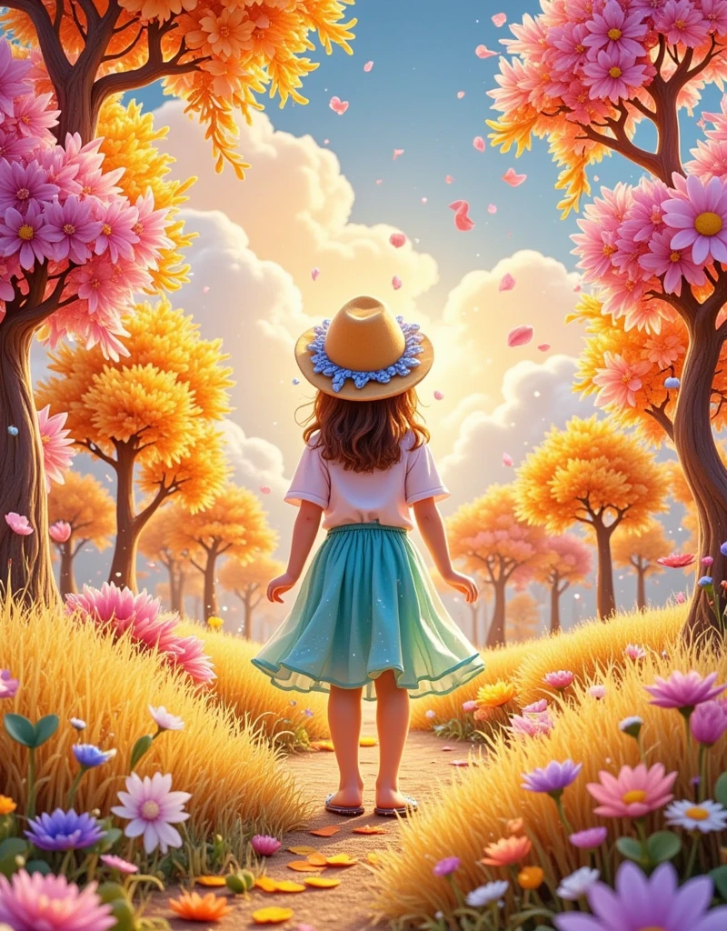 [Vision:1.0]，[Wide Angle:1.0]，Cartoon，Wheat Field，scarecrow，autumn，Colored pencils，Brushstrokes，clean，Ethereal，White，Light and Shadow，Fresh and natural，fairy tale，Rich colors，Abstract composition，Fantasy atmosphere，Dreamy emotions，3d, C4D rendering, 8k, super high detail, Bright colors，Bright，RGB, Colorful)，(High contrast:1.5)，(whole body:1.8), Magazine Photography， Popular on social platforms ，((Dopamineism))，(((Dopamine color matching)))，Facing the screen，Dopamine color，High Saturation， High Contrast， High Definition ，8k，Dopamine，(in the style of Y2K)，Luo Erchun，Three-dimensional ancient style，Oriental Poetry and Painting