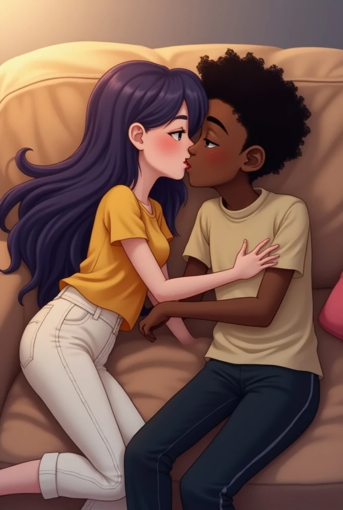 Black girl has sex while sucking a