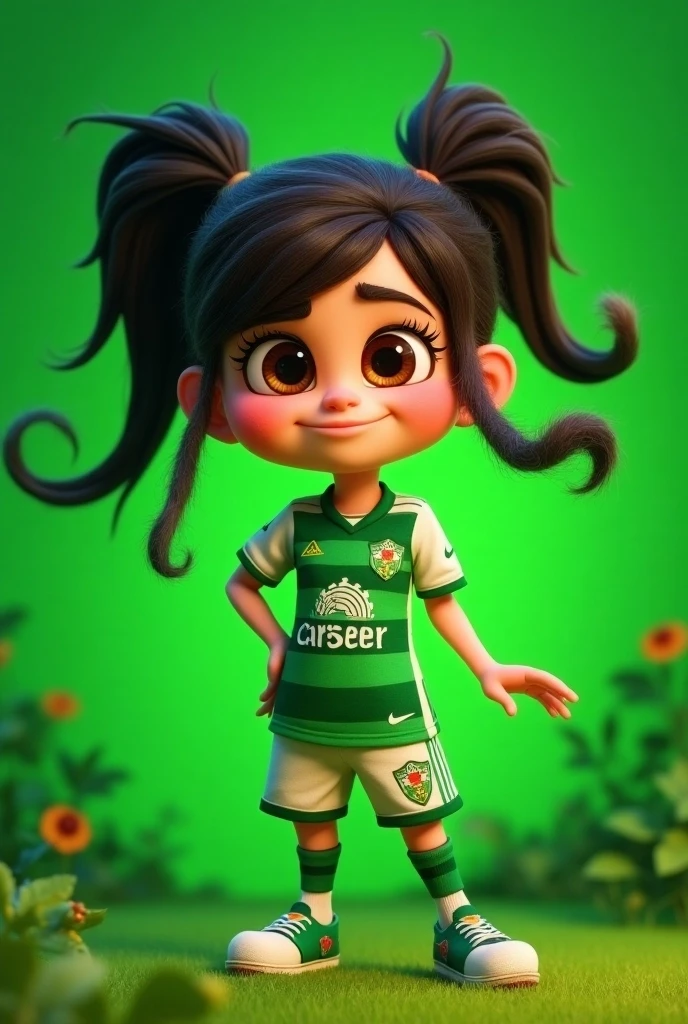 Powerpuff girl 'Buttercup' drinking beer and waving the Colombian flag 
