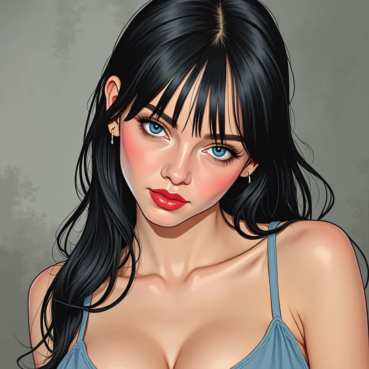 Beautiful girl washing an armored tank