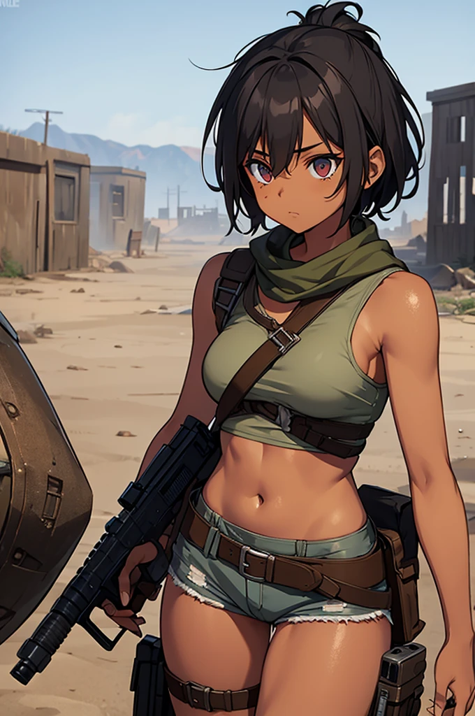 tanned skin female post apocalyptic survivor