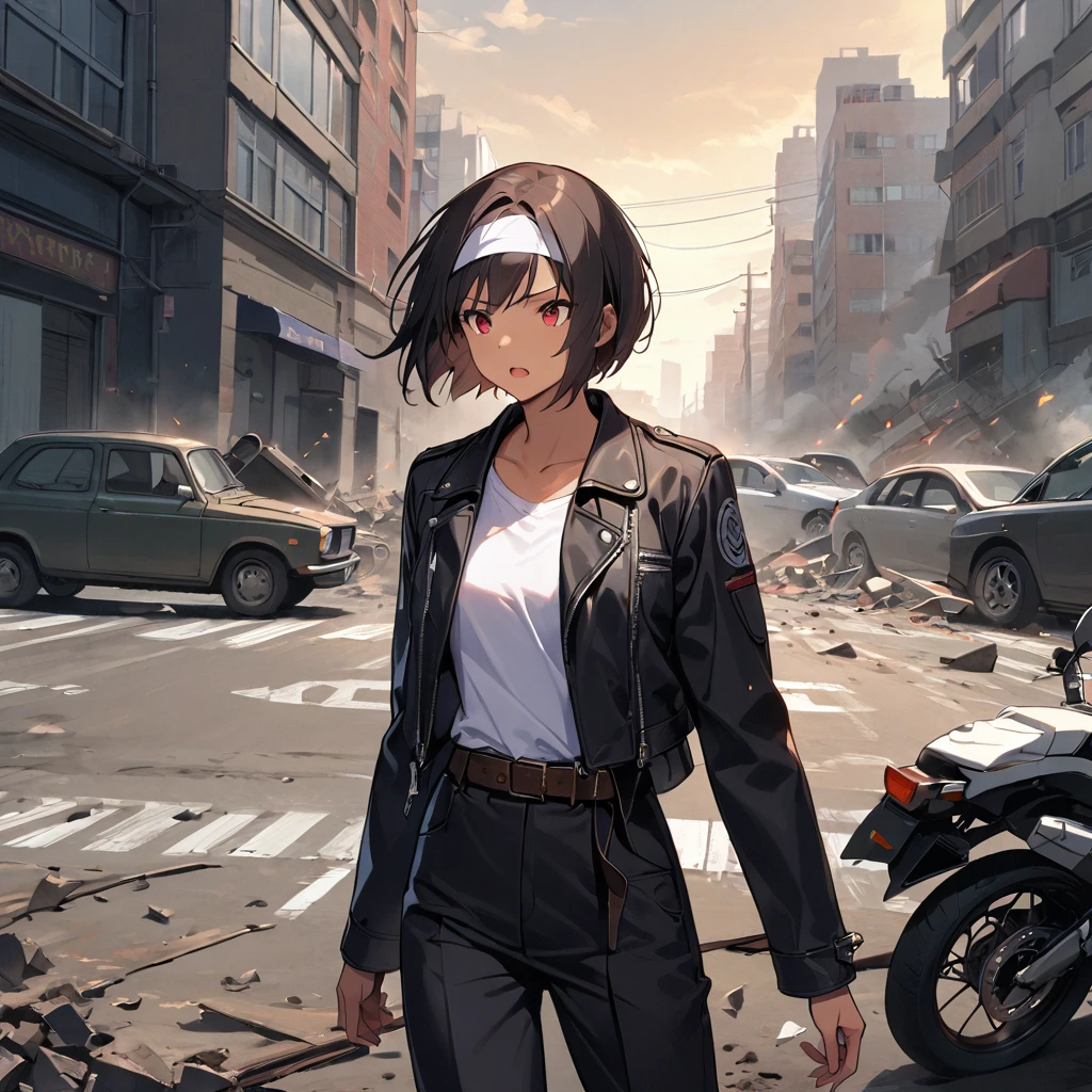 a wires hanging and dressed in leather jacket in a stormy weather. makoto shinkai in the style of hd 3d mixed media collage, kerouac magazine, <lora:sdxl_lightning_8step_lora.safetensors:0.6>