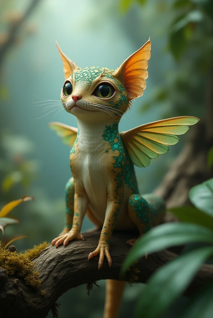 Lizard fuses with winged cat