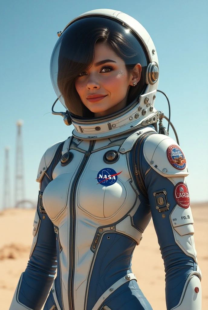 Mars landscape in background, wearing sexy astronaut suit, (red sky:1.2), photo of 18yo girl, (natural breasts:1.3), cameltoe, short hair, the best picture, (smile:1.1), (highly detailed face:1.4), pale skin, (detailed skin texture:1.2), (red sky:1.2), 8K, (photorealistic:1.5), ultrasharp, (masterpiece), best quality, (extremely detailed:1.3), <lyco:GoodHands-beta2:1.0>, perfect hands,