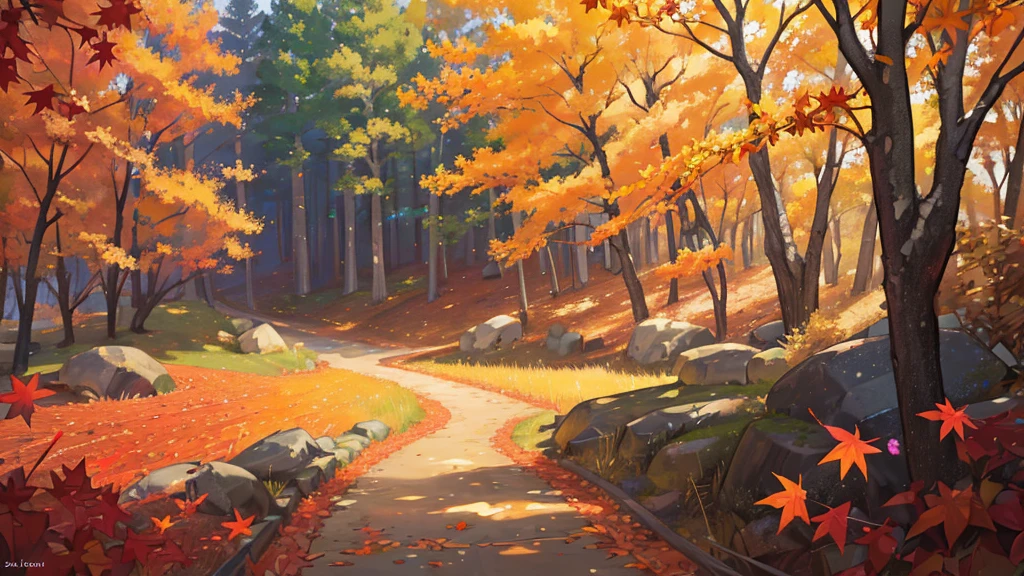 (masterpiece:1.2), Best Quality,Pixiv,  High Resolution , Super detailed, The careful depiction of only landscapes that do not include people （1.7）No humans appear,Humans not included,
Fall campground、There is a tent set up right in front of me, and there is a bonfire nearby、Fallen leaves and autumn leaves that block the view fly through the air
Mori Sora、The beautiful light of the Spirit Sunset shines in 、 leaves, natural beauty, surprise, magic, red leaves, yellow leaves, autumn leaves, forest light effects, mysterious atmosphere, shadow composition, otherworldly experience