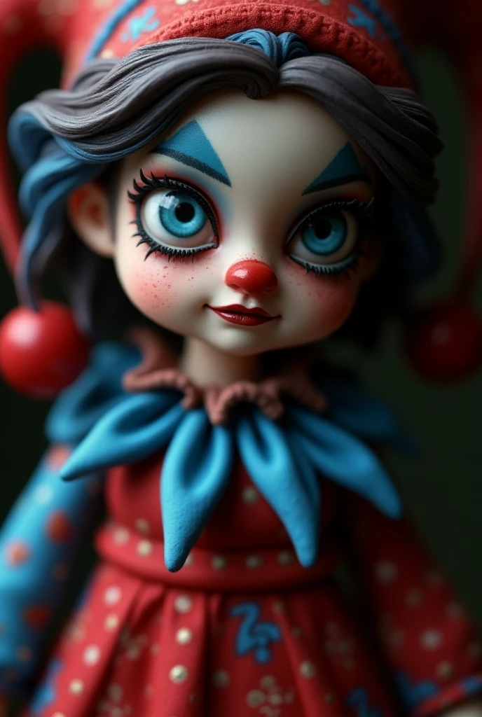 Close-up of a girl&#39;toy, lying on the ground, художественная toys collectible figurine, Clown girl, Throw it away central contest winner, clowncore, vinyl toy figure, @ Throw it away, Kpop Japanese 3D Ultra Detailed, художественная toy, Throw it away contest winner, y 2 k clowncore, a cgsociety masterpiece