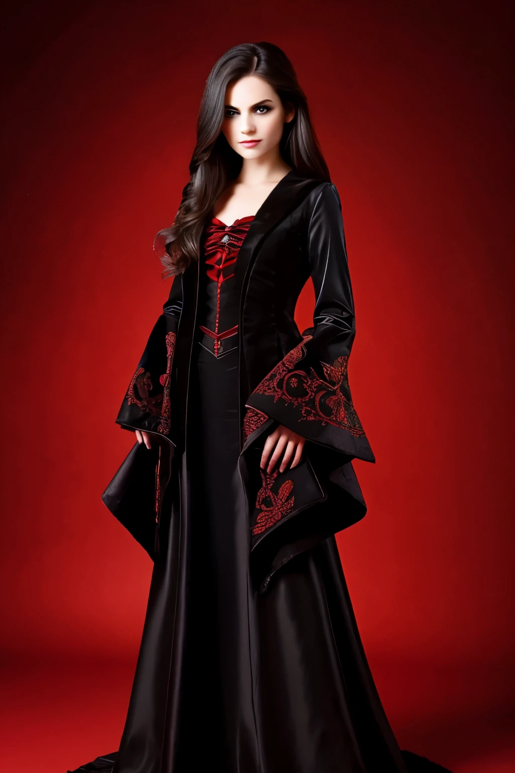 Vampire, red eyes, regal clothes.