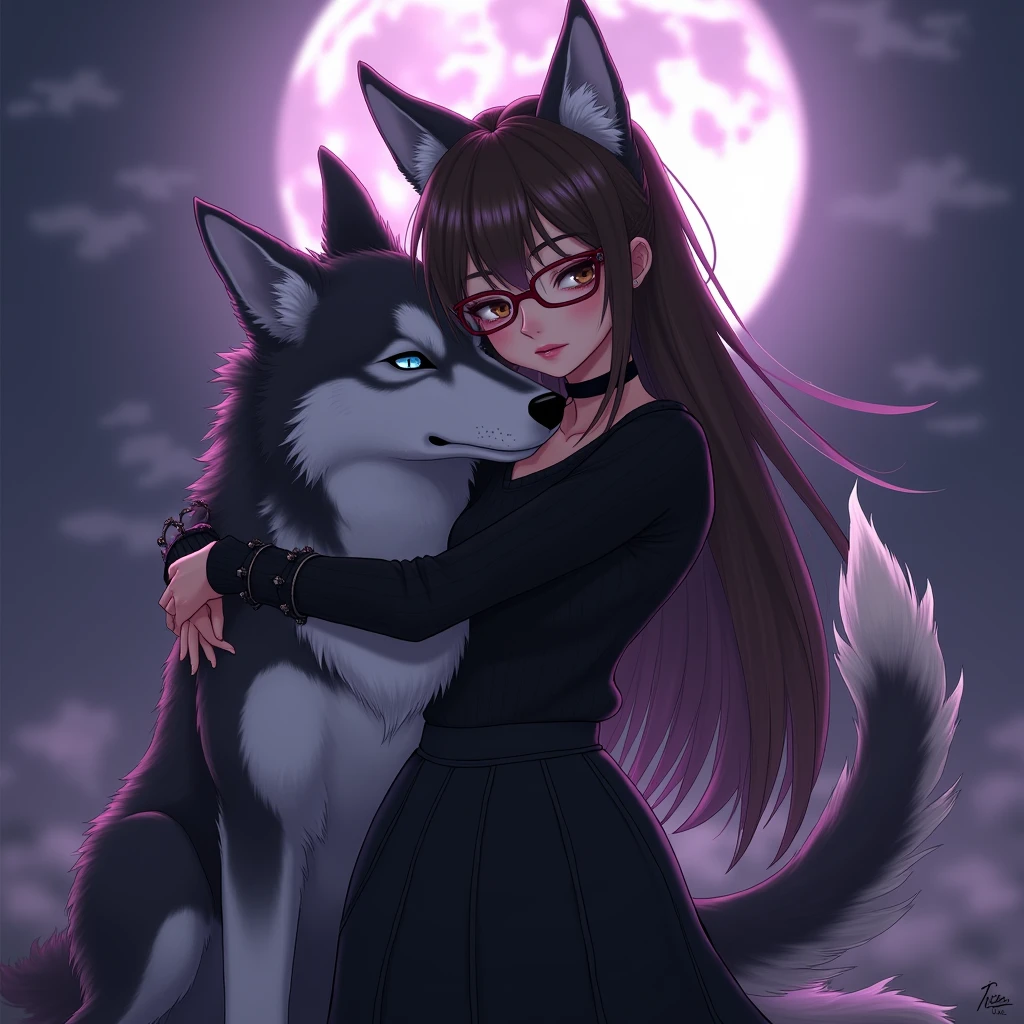 2 werewolves with big dicks rape a beautiful naked girl. Moonlight