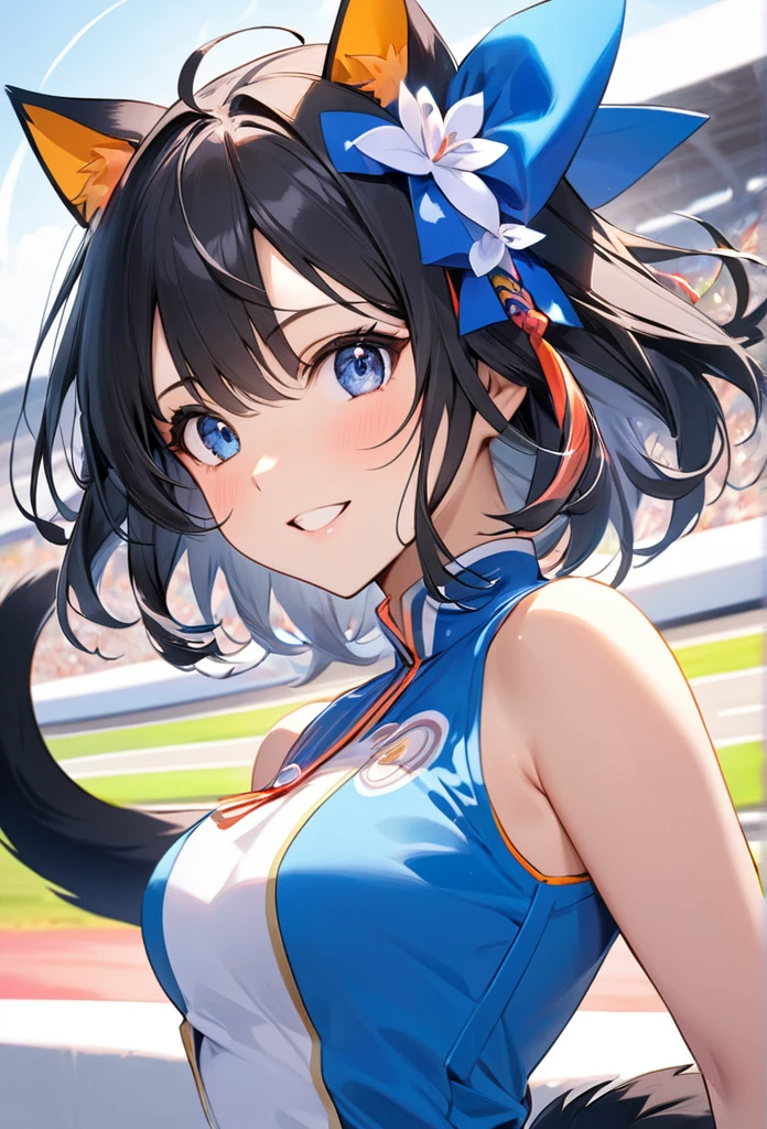 a woman ((beautiful, 21s,chun-li, big-huge breasts)) (( costume cheerleader)), beautiful model