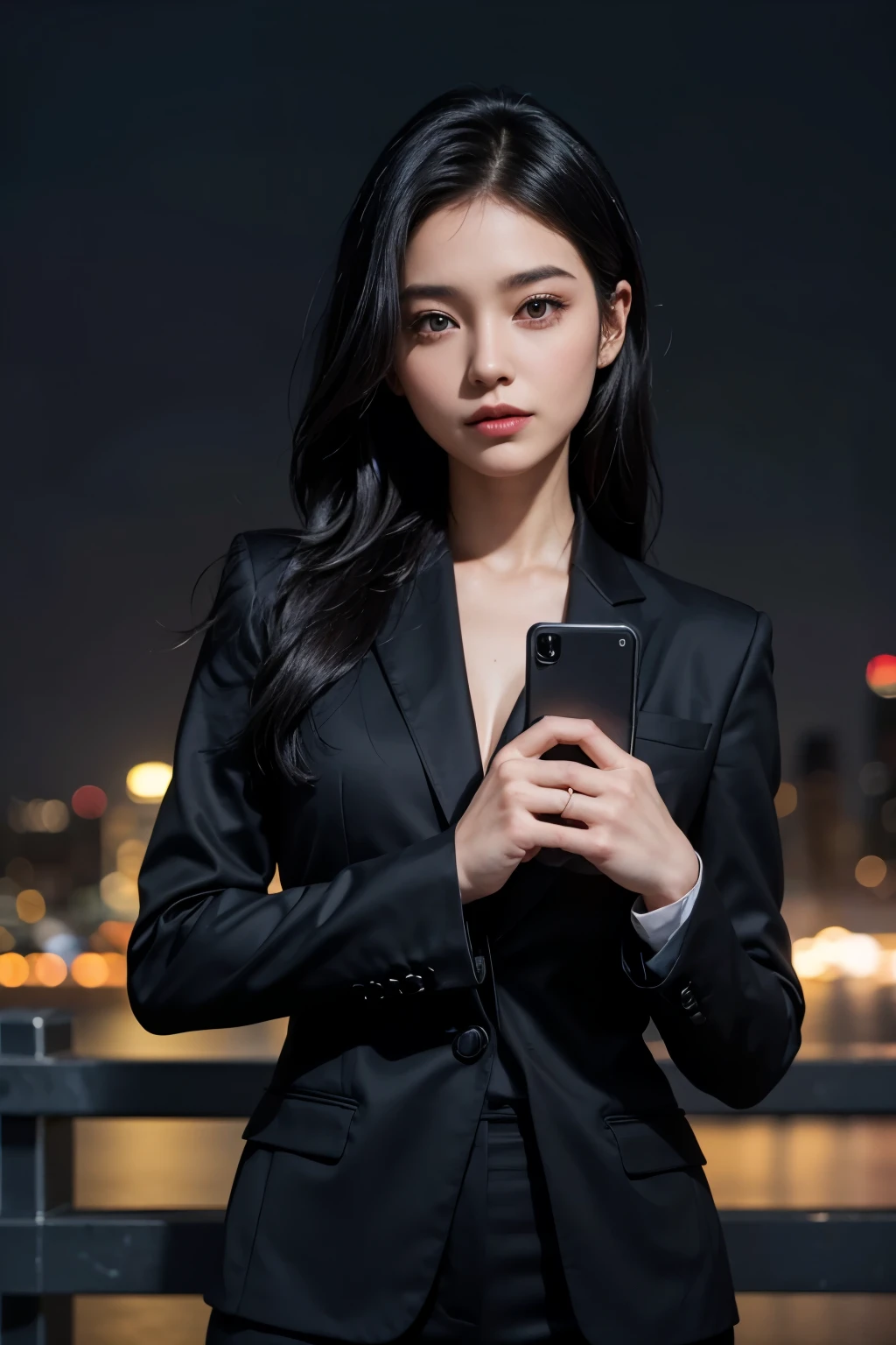 masterpiece、8K、32K、top-quality、(A detailed eye)、(A cute Japanese woman、bangss)、23years old、1 girl in、elegent、(Detailed background depiction、portlate:1.2)、Overjacket