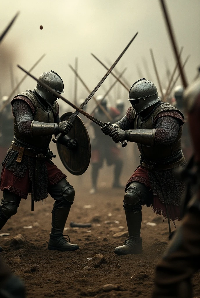 Fight of two Men dressed in armor