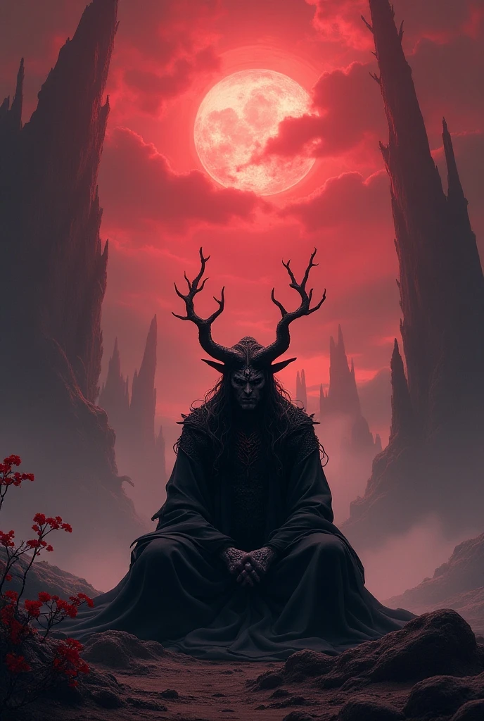 A tree in hell with the devil eating its fruit