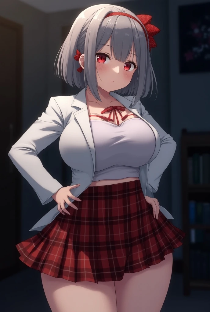 nodokaharamura, Nodoka Haramura, green eyes, Hair Bow, Long hair, grey hair, Bow,
Blake Blue Skirt, Kiyosumi school uniform, Pleated skirt, School uniform, serafuku, Skirt,
BREAK looking at viewer,
Break indoors, crass room,
BREAK (masutepiece:1.2), Best Quality, High resolution, Unity 8k壁纸, (Illustration:0.8), (Beautiful detailed eyes:1.6), extra detailed face, Perfect Lighting, extremely details CG, (Perfect hands, Perfect Anatomy),seductive smile,gigantic breasts,from below,cumdrip,female , juice,female masturbation,cum string,excessive cum,revealing clothes,zettai ryouiki,crop top,navel,bukkake,spread legs,medium size chest