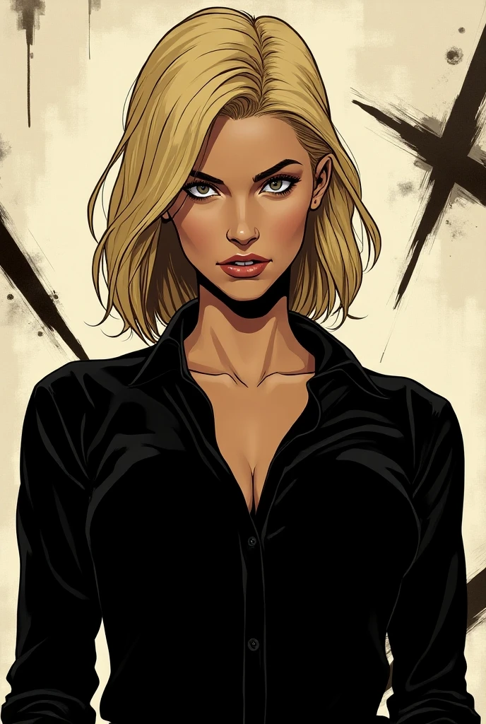 Caucasian woman, green eyes, blonde hair, wavy hair, long hair, athletic body,, (((topless))), (((black jacket))), (((torn jacket))), vegetation, dry trees, (((darkness))), no people, scared face, focusing on waist and face.