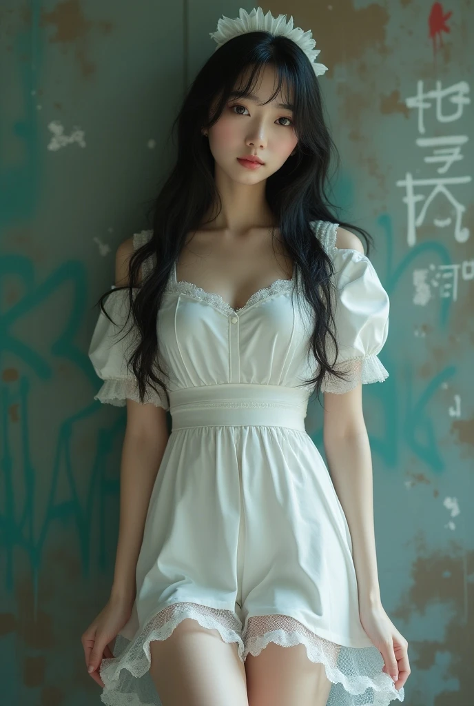 top-quality、masterpiece、超A high resolution、(Photorealsitic:1.4)、Raw foto、(Authentic skin texture:1.3)、(film grains:1.3)、the panorama、Character Portrait、Very wide shot、narrow waists、cowboy shot、(dark、deep-shadows、lowkey、In the cold light、)natta、a closeup、Streaming Tears、
inside the house、dust particles、Tindall Effect、mournful、despondency、Despressing(expressioness)、sitting on、gently smiling、1girl in、beautiful detailed eyes and face、White Jabot、off shoulders、brown-eyed、Car passenger seat、Sit up