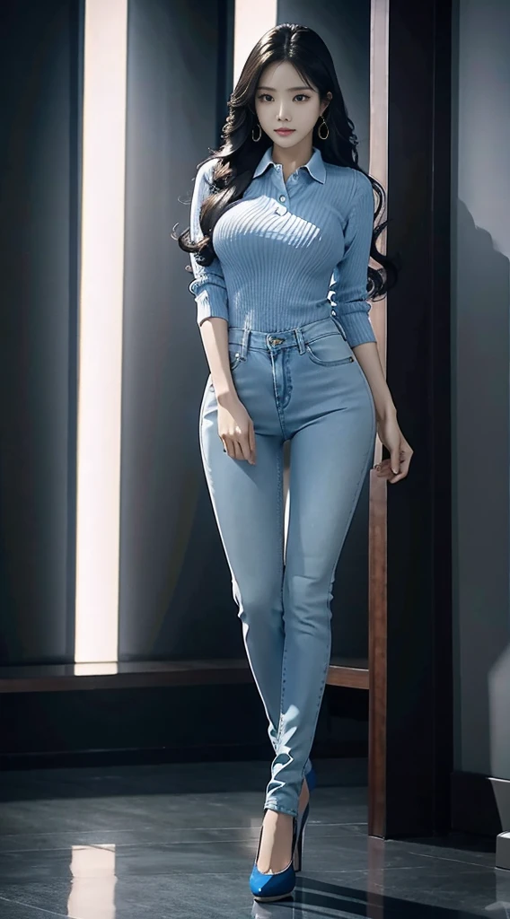 hay una mujer sentada en un banco fumando un cigarrillo, Usar ropa simple y ajustada, cintura delgada y caderas gruesas, Traje de color apagado, Traje ajustado, pose casual, Retrato Sophie Mudd, jeans vaqueros ajustados, Vestimenta ajustada, Violeta Myers, sexy girl, Figura delicada en forma, Modelo de Instagram, brown hair and a perfect body, 2 4 year old female model