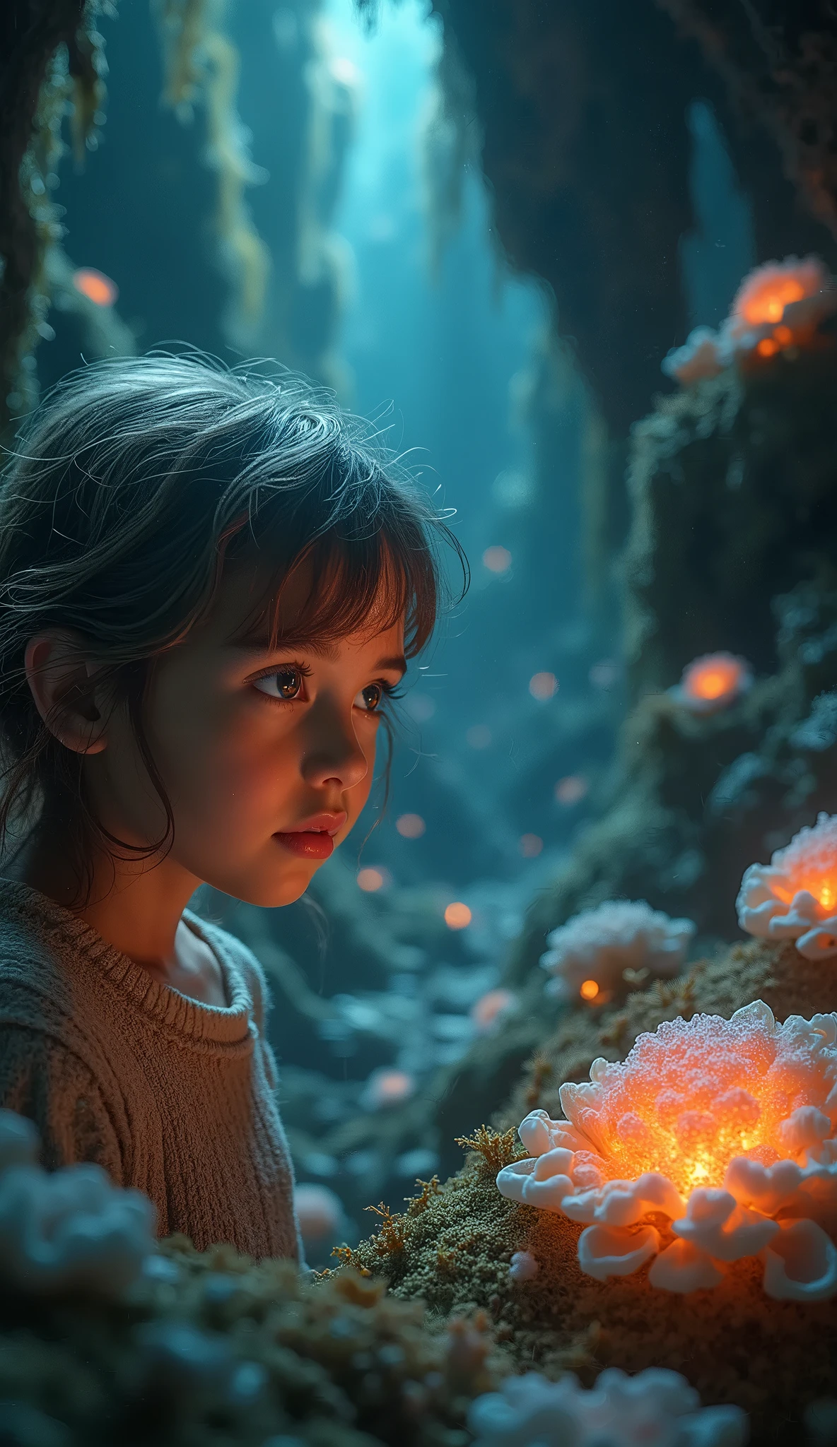 The colorful jelly flew through the air and landed on the young girl, enhancing her mesmerizing appearance., cinematic shot + dynamic composition, incredibly detailed, sharpen, details + intricate detail + professional lighting, film lighting + 35mm + anamorphic + lightroom + cinematography + bokeh + lens flare + film grain + HDR10 + 8K + Roger Deakins, ((cinematic))