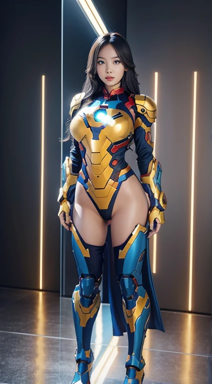 , cheeky smile, perfect, detailed, realistic, translucent clothing, see-through clothing, shiny oily skin, wet skin, detailed fingers, detailed hands, detailed vagina, tight clothing, light blue eyes