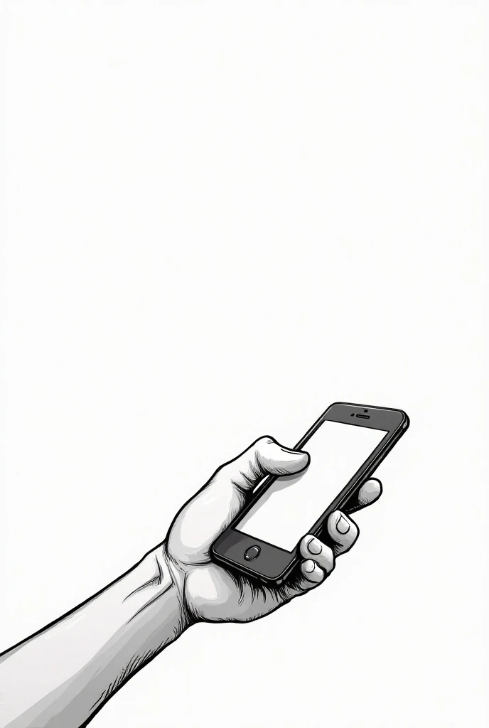 1 panel only
A hand with a phone scrolling through social media, no colors. Make the art look like in those strip comics. The hands are anime style