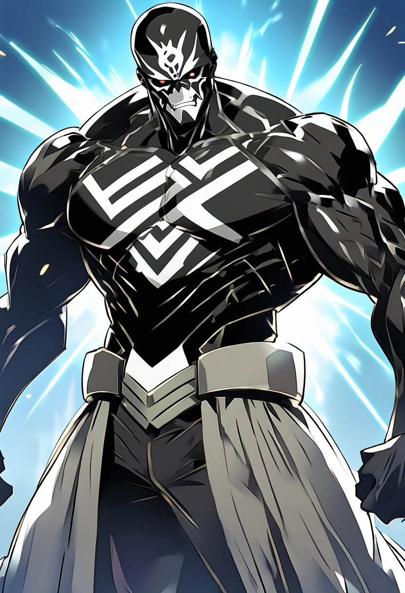 As the fifth captain of the thirteen divisions in the Bleach universe, Haggar would have an intimidating and robust appearance, with a muscular body and a serious facial expression. He would wear the standard captains' uniform, but with a heavier style and adapted to his fighting style, high definition 8k