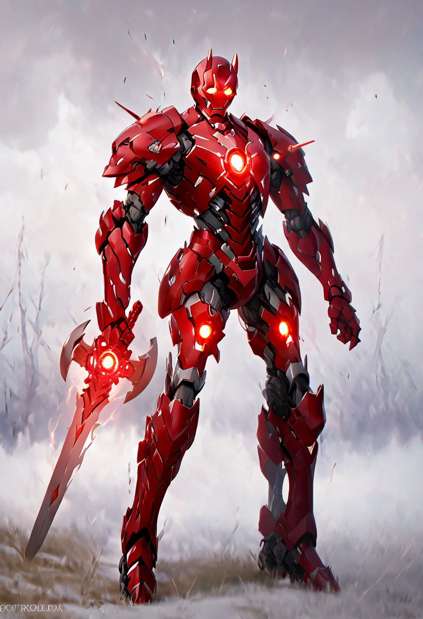 Appearance: Iron Man as the ninth sword would have an intimidating and mechanical appearance. His armor would be made of metal plates, and would be full of technological devices, such as plasma weapons and missiles. His face would be covered by a metal mask with red glowing eyes. Iron Man's weapons would be connected directly to the armor, allowing him to attack with powerful and precise blows, high definition 8k