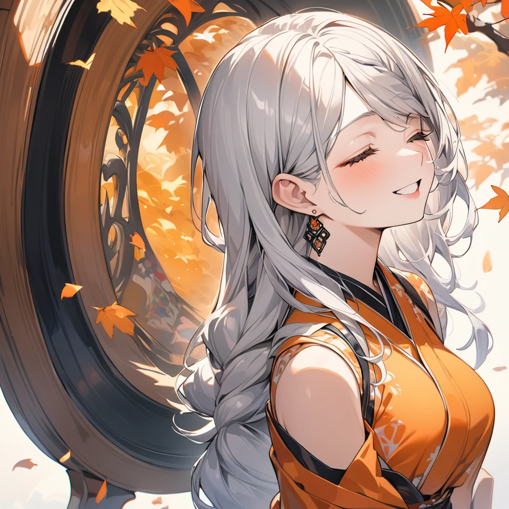 Girl with white hair Smiling holding my hand Long hair Twin tails