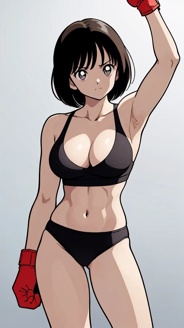 (((Full Body Shot、In the Ring、    Boxing Gloves    、 short hair、Pencil drawing、Muscular body、Big Breasts、black sports bra)))、((Pencil drawing))、((Manga))、(masterpiece、top-quality)、Best Quality, masterpiece, 超A high res, ((masterpiece:1.4, Best Quality)), ((masterpiece, Best Quality)), (Manga style:1.4)、 (超A high res:1.2),  high res、flawless、masterpiece, Best Quality,         Soft Dim Lighting        , addition_detailed, Good lighting、A highly detaileded、、((beautifull detaileded face))、( ((ultra-detailedliert )))、ns   、Side light、Highly detaileded eyes、 、(((masterpiece))), (1 personの少女)、(1 person)、        solo focus        、        glowing skin        、 beautiful girl with beautiful detaileds, Very cute, beautiful girl with beautiful detaileds,              Raise awareness with a professional boxing ring photo shoot     , extremely detaileded eye and face, （ 人物の接写 ）、(Manga style:1.1)、Plain Bottom、(masterpiece、Best Quality:1.2)、((        facing the front       :1.2))、With bangs、Young woman 、((         upper body  :1.2))、 short hair、    、 Outside、        Boxing Gloves        、Full Body Shot