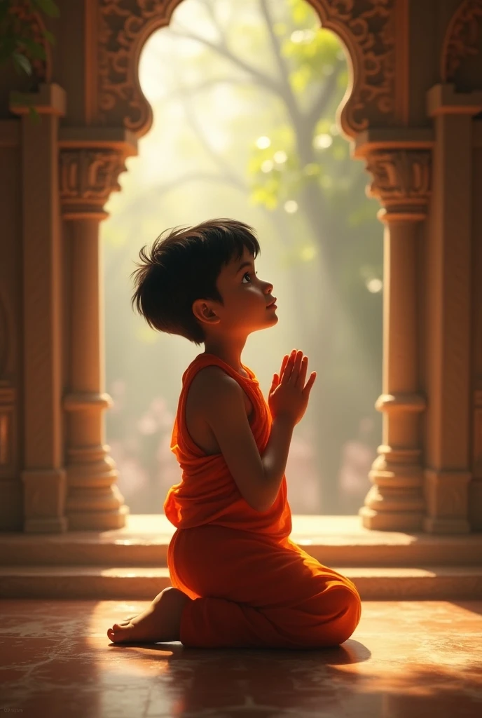 sanatani boy with chanting background of hare krishna