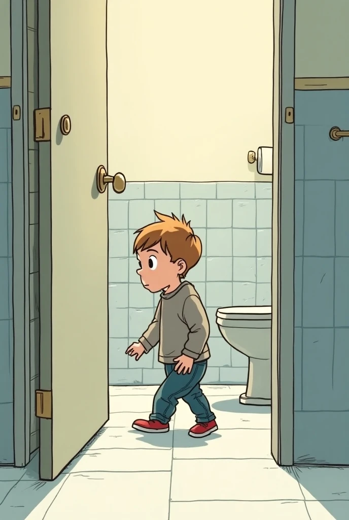 shaggy rogers, tank top, relaxed, inside, standing, bathroom, bottomless, legs together, long penis, eyes looking down, urinating into toilet bowl, solo, no pants